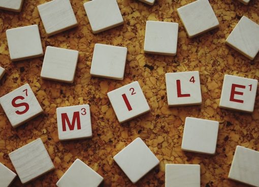 white and pink letter blocks